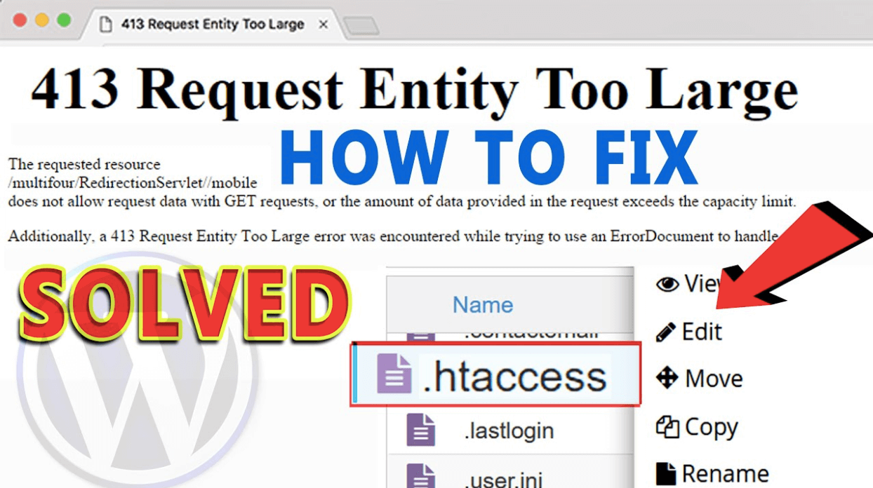 How to fix the “413 Request Entity Too Large” Error in WordPress?